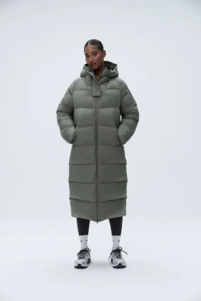 Longline Puffer Jacket - Olive Green