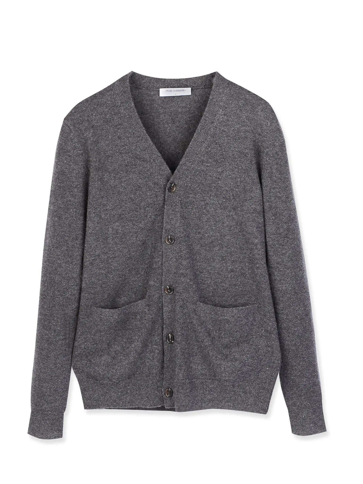 Men V-Neck Cardigan_Grey