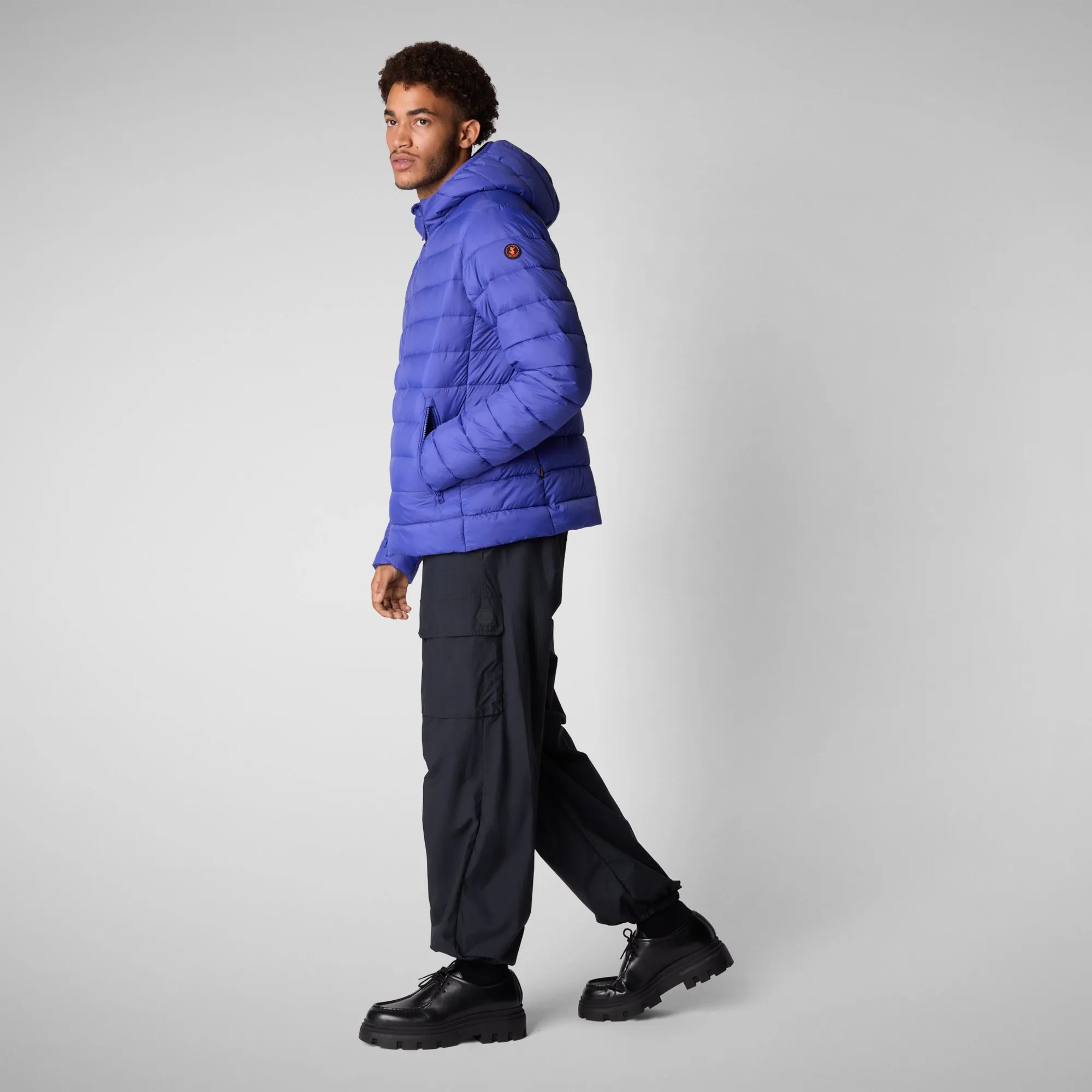 Men's  animal free hooded Animal free Puffer jacket Hector in gentian blue