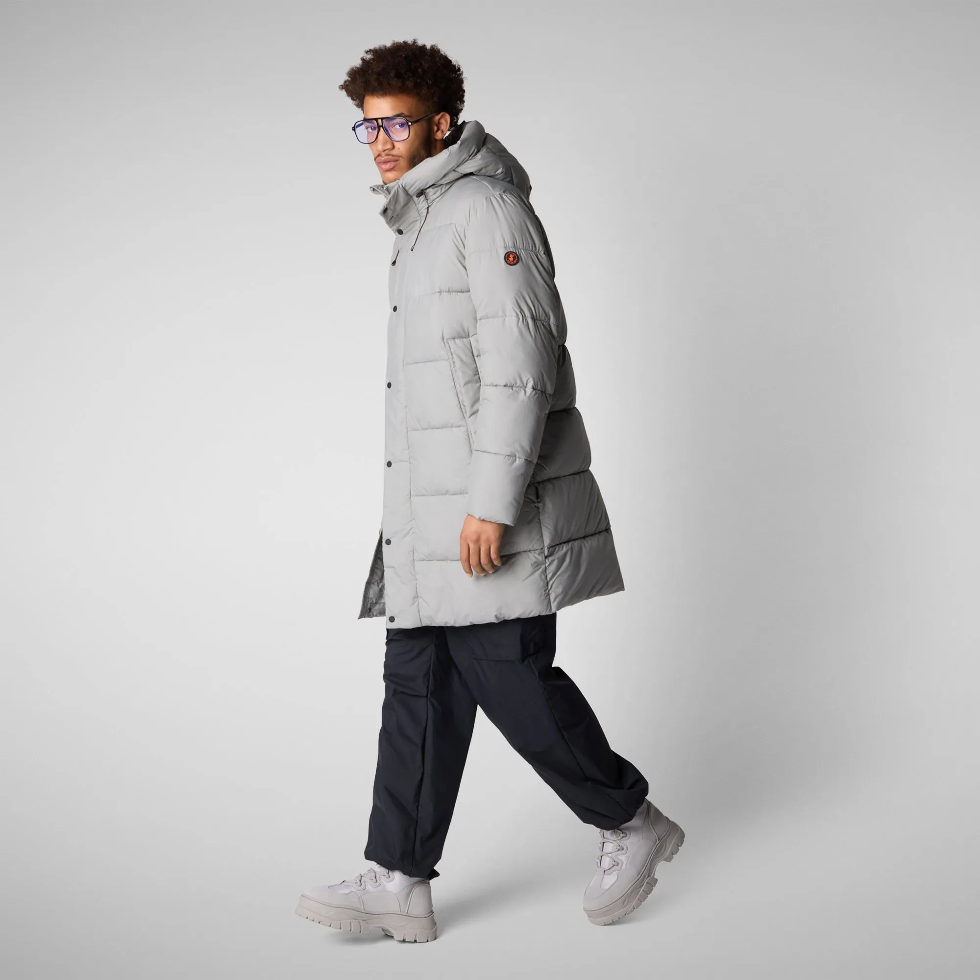 Men's  animal free puffer jacket Damon in wolf grey