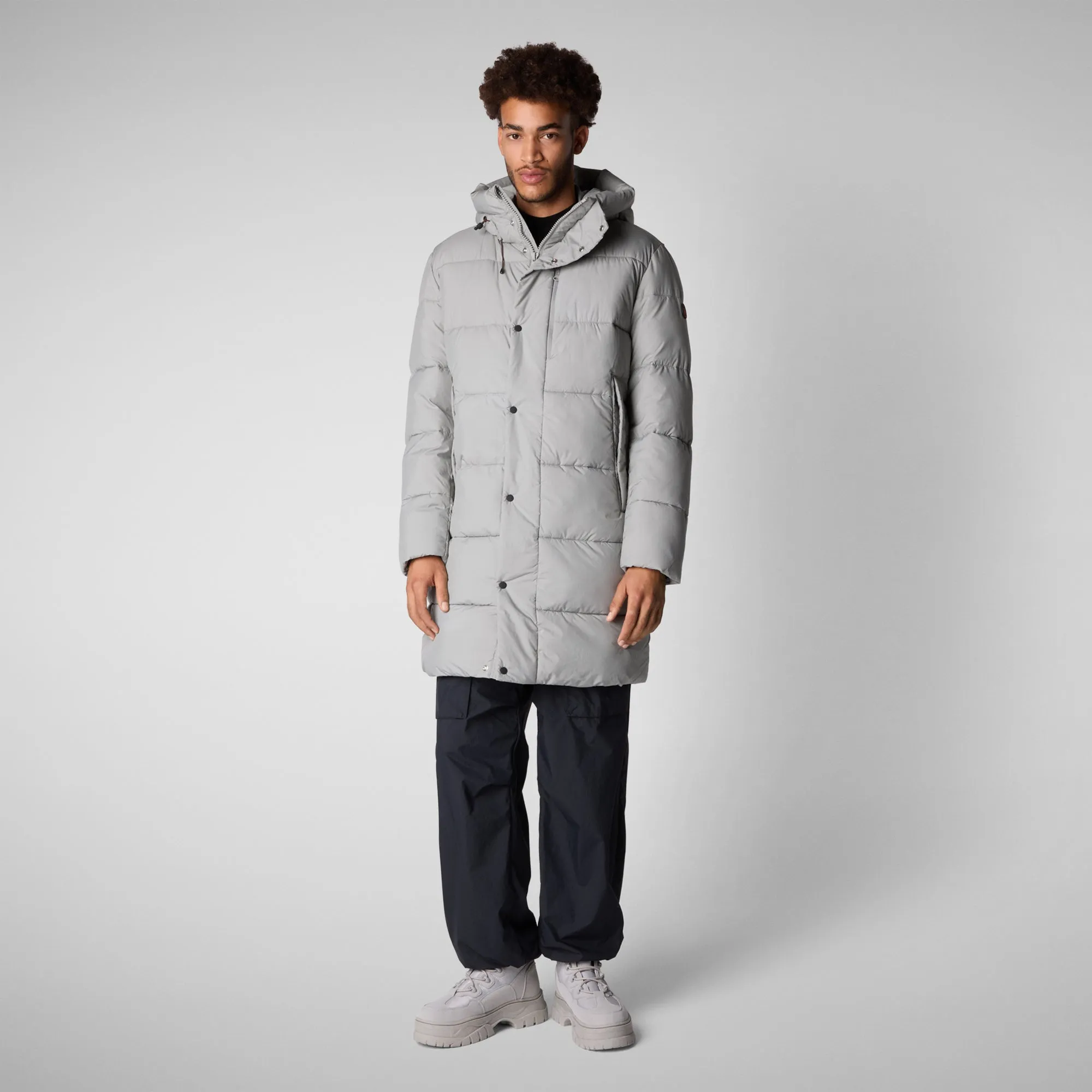 Men's  animal free puffer jacket Damon in wolf grey