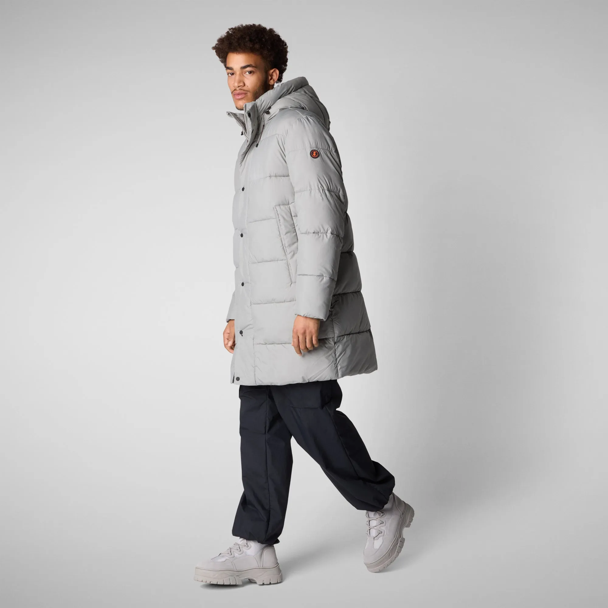 Men's  animal free puffer jacket Damon in wolf grey