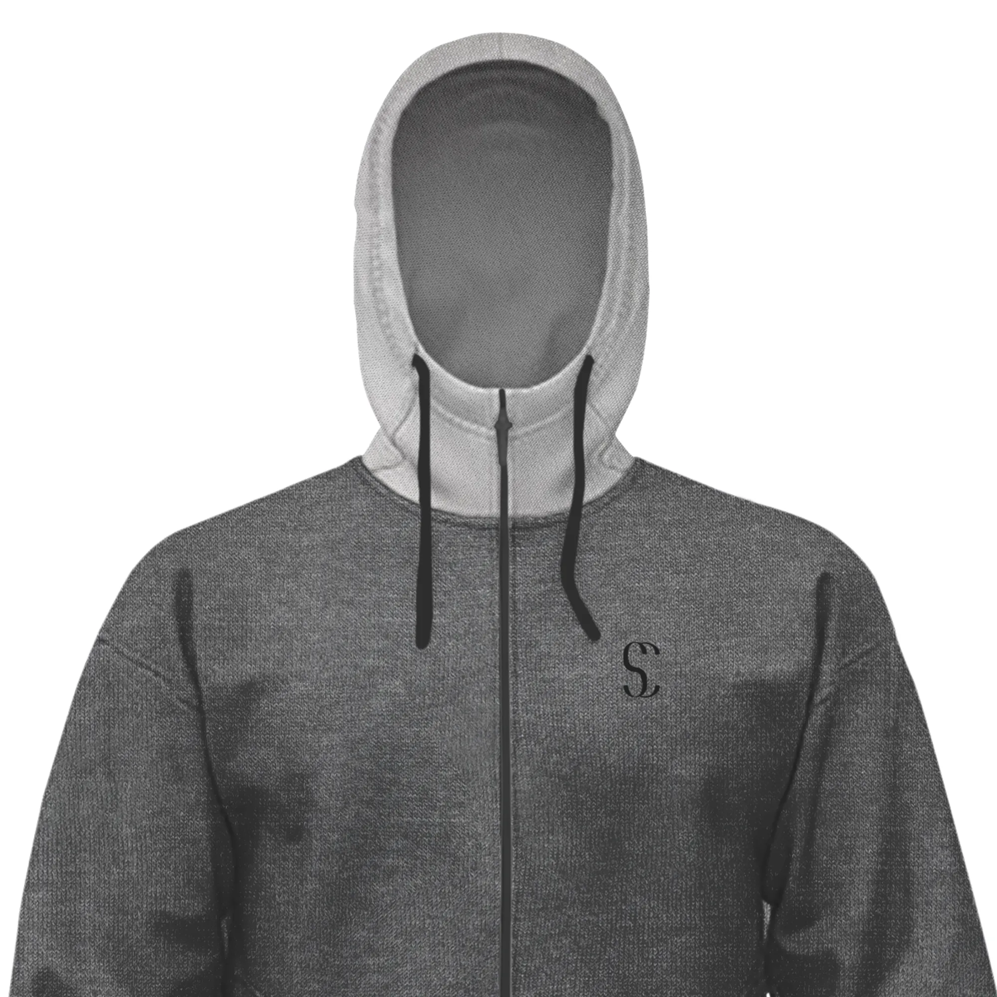 Men's Charcoal Grey Zip up Fleece Hoodie