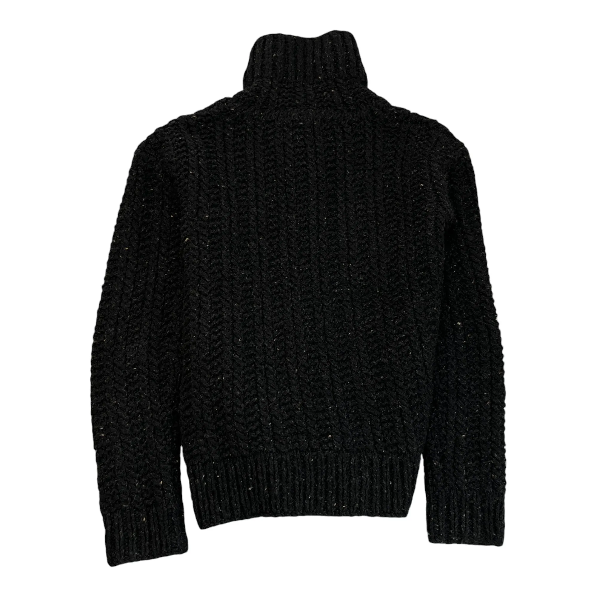 Men's Merino Wool Cardigan Black Size XS