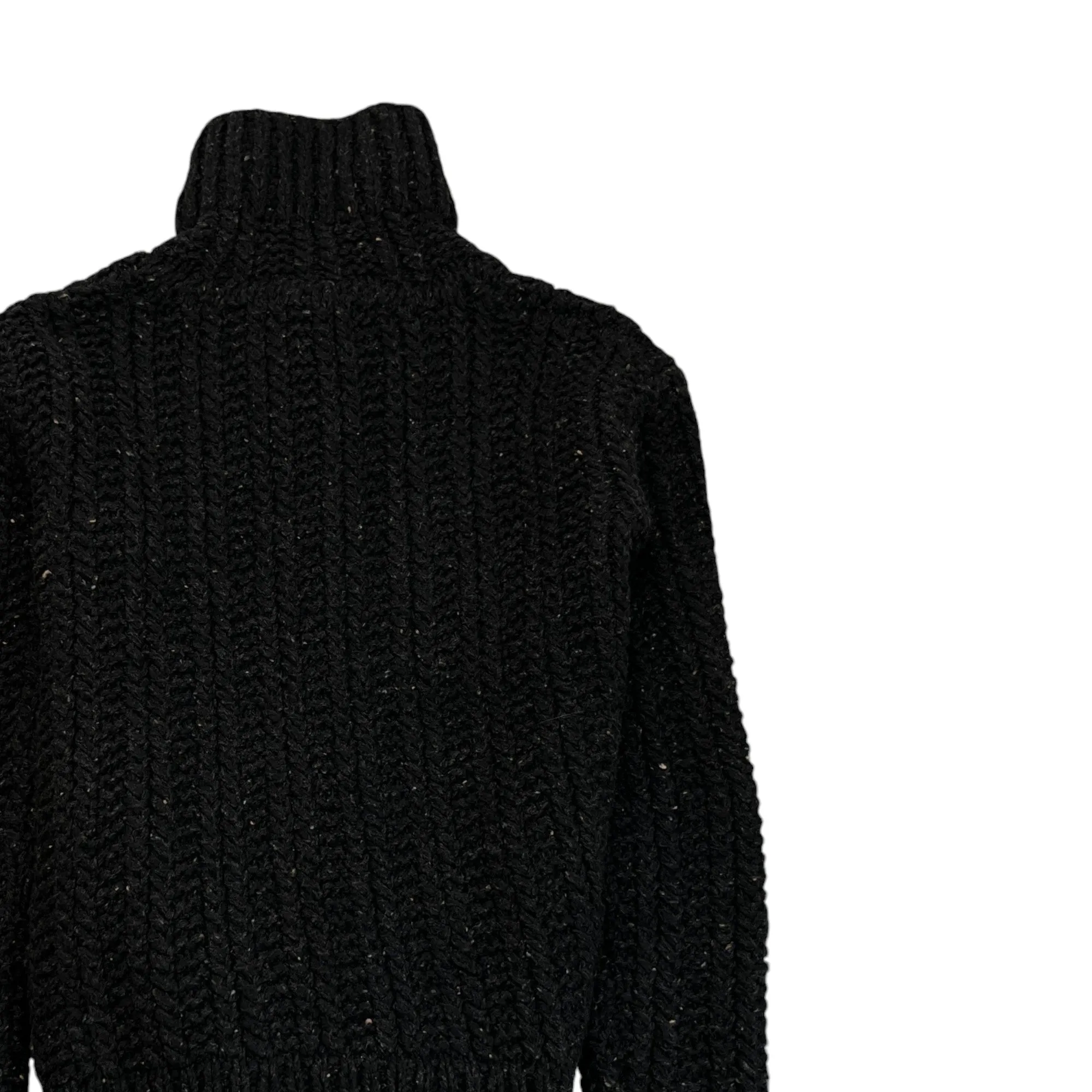 Men's Merino Wool Cardigan Black Size XS