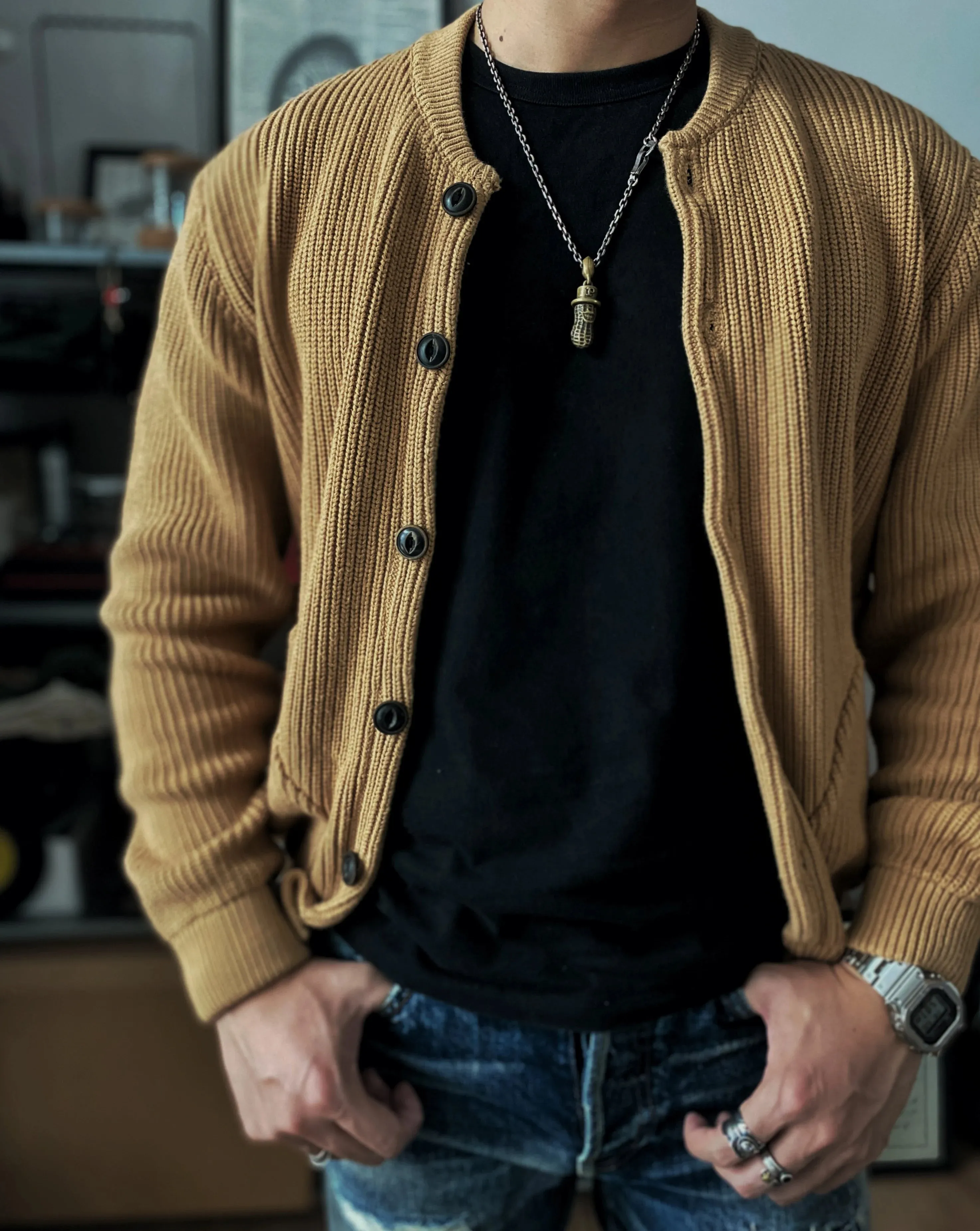 Men's O-neck Knit Cardigan