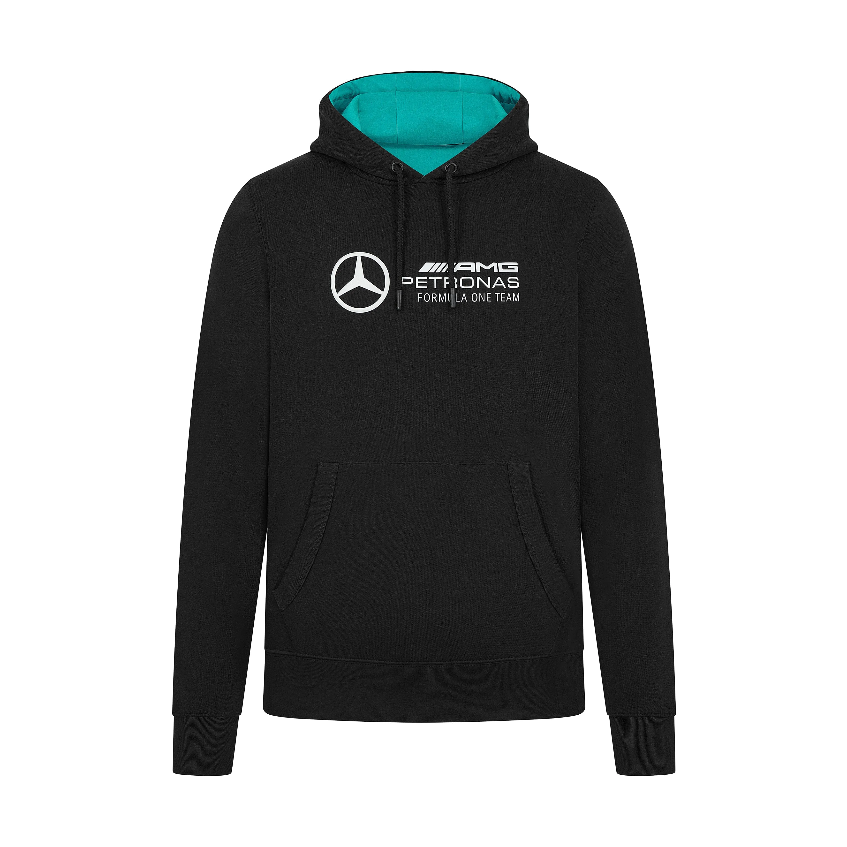 Mercedes Benz AMG Petronas F1 Men's Logo Hoodie -Black/Green