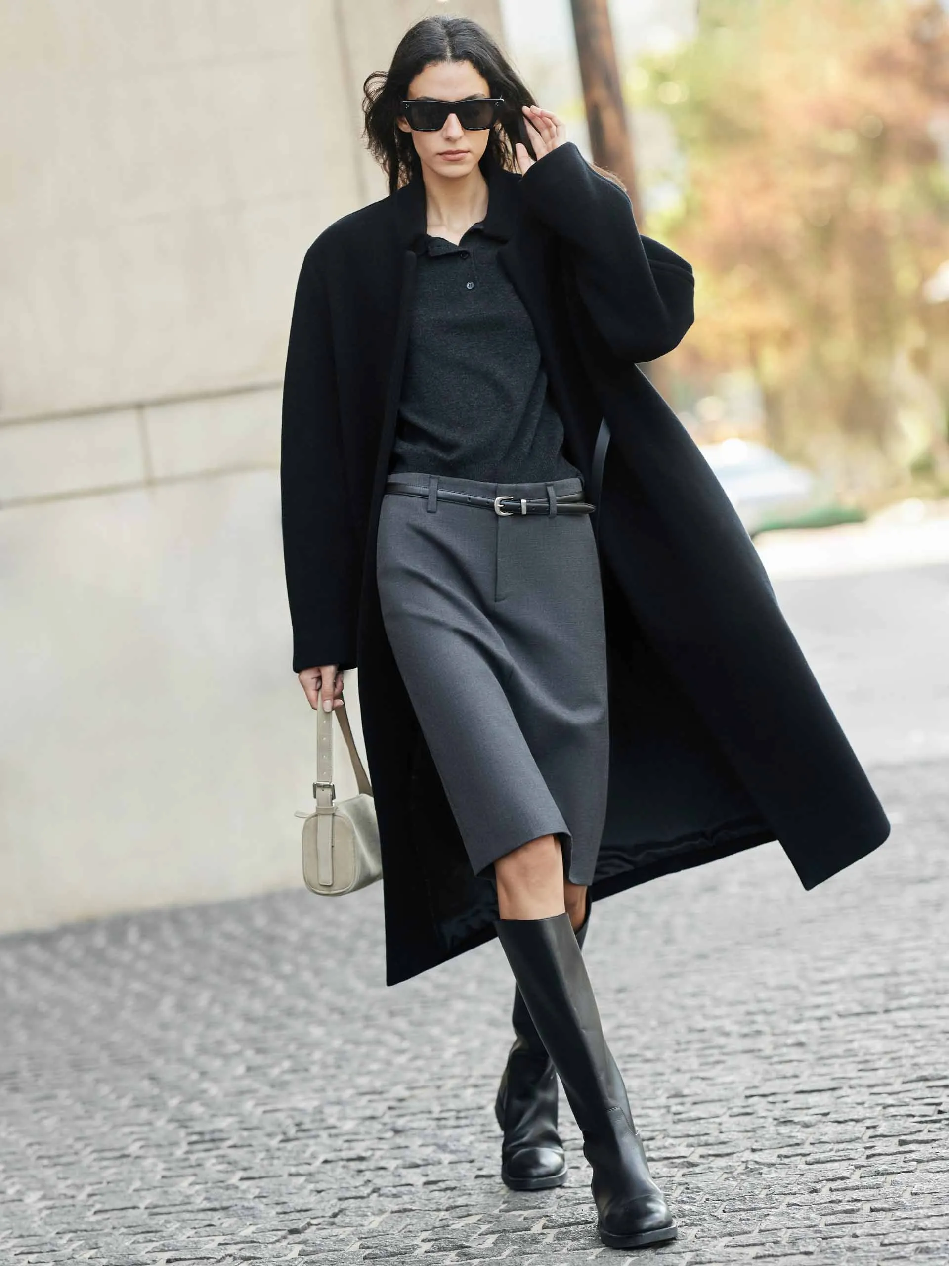 Merino Wool Belted Overcoat