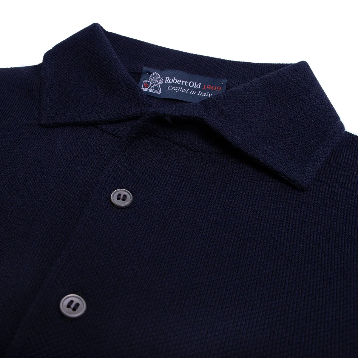 Navy Knit Short Sleeve Polo Sweater