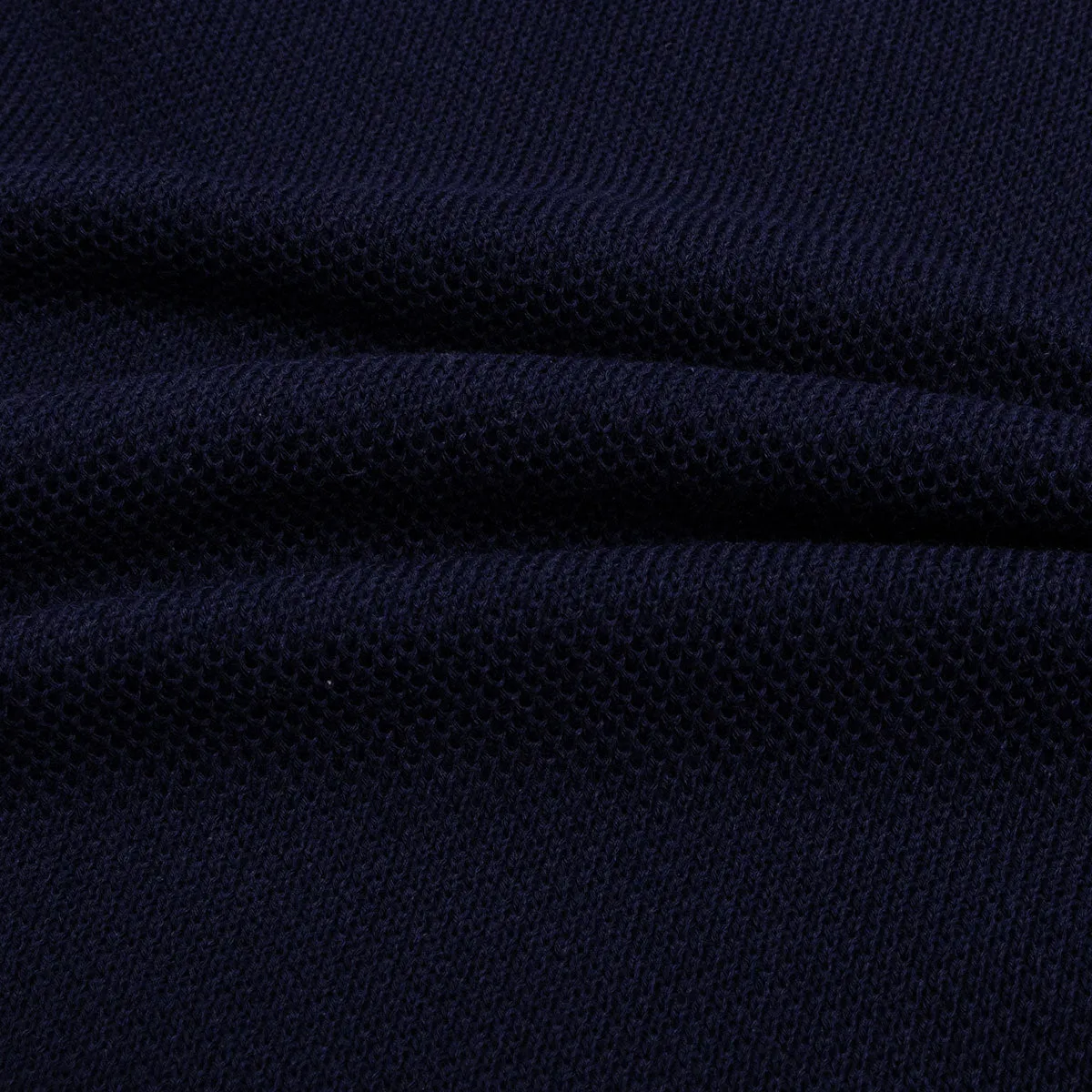 Navy Knit Short Sleeve Polo Sweater