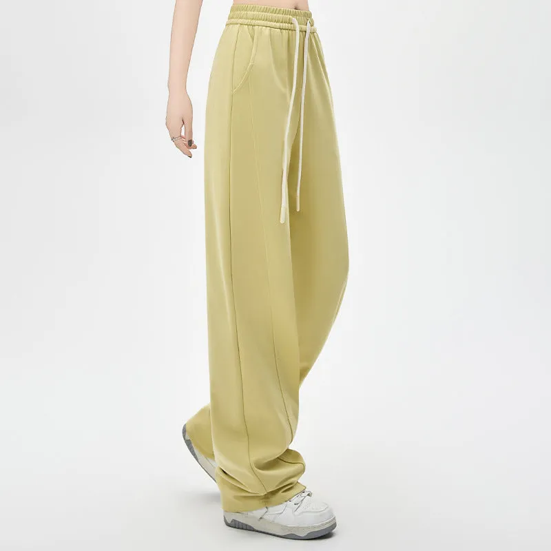 New High Waist Loose Drooping Cotton Casual Slimming And Straight Pants