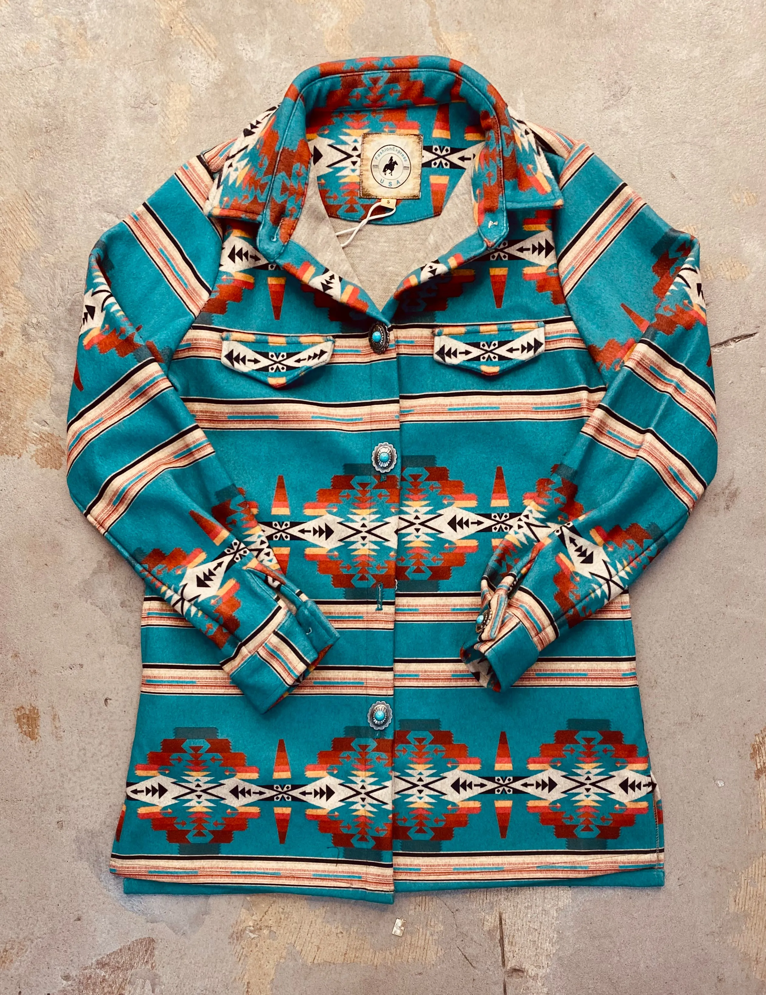 NEW! Turquoise Aztec Jacket