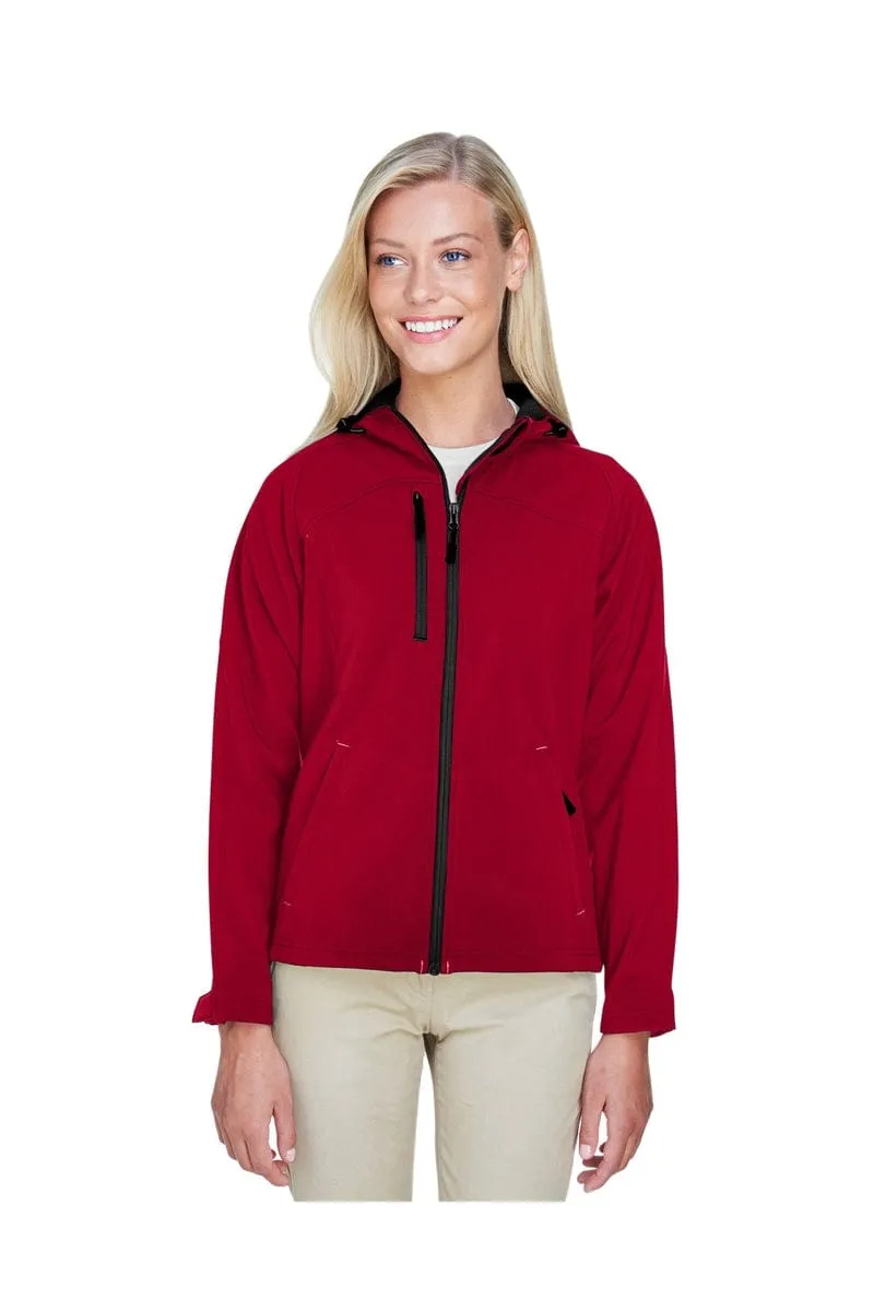 North End 78166: Ladies' Prospect Two-Layer Fleece Bonded Soft Shell Hooded Jacket