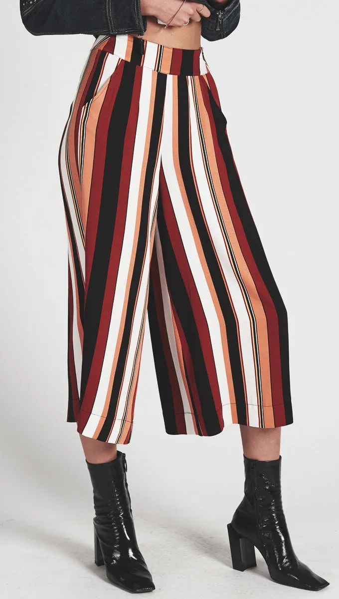 One Teaspoon Hustler Wide Leg Pant Bronze Stripe