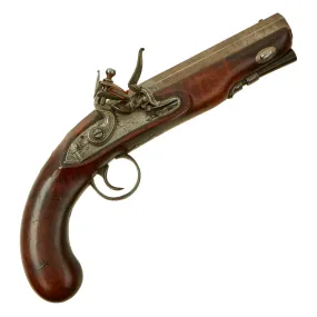 Original British Upmarket .65” Bore Flintlock Overcoat Pistol by John Edgson of Stamford, Lincolnshire - circa 1805