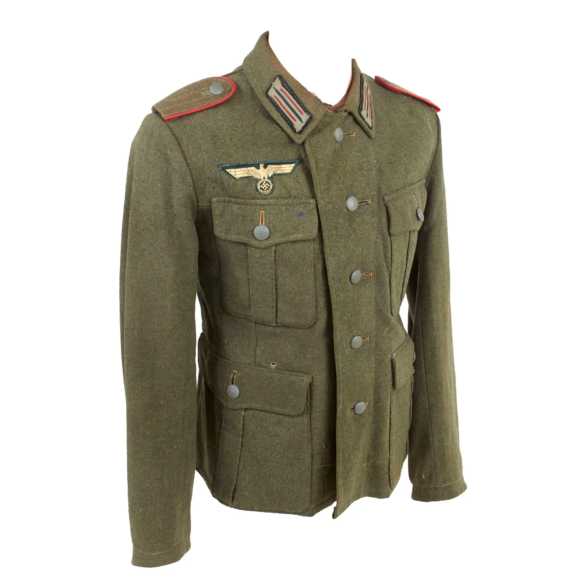 Original German WWII Heer Army Artillery Enlisted Man's M40 Combat Tunic with Early Pattern Litzen - Service Used