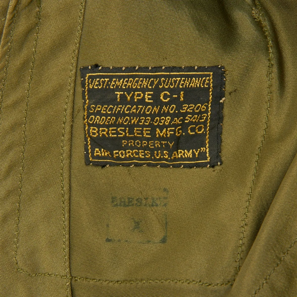 Original U.S. WWII USAAF Pilot Type C-1 Emergency Sustenance Vest