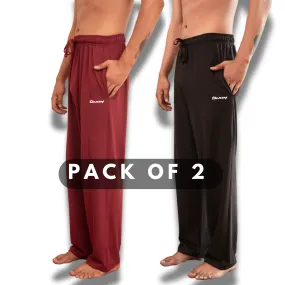 Pack of 2 Unisex Pyjamas - Black & Maroon