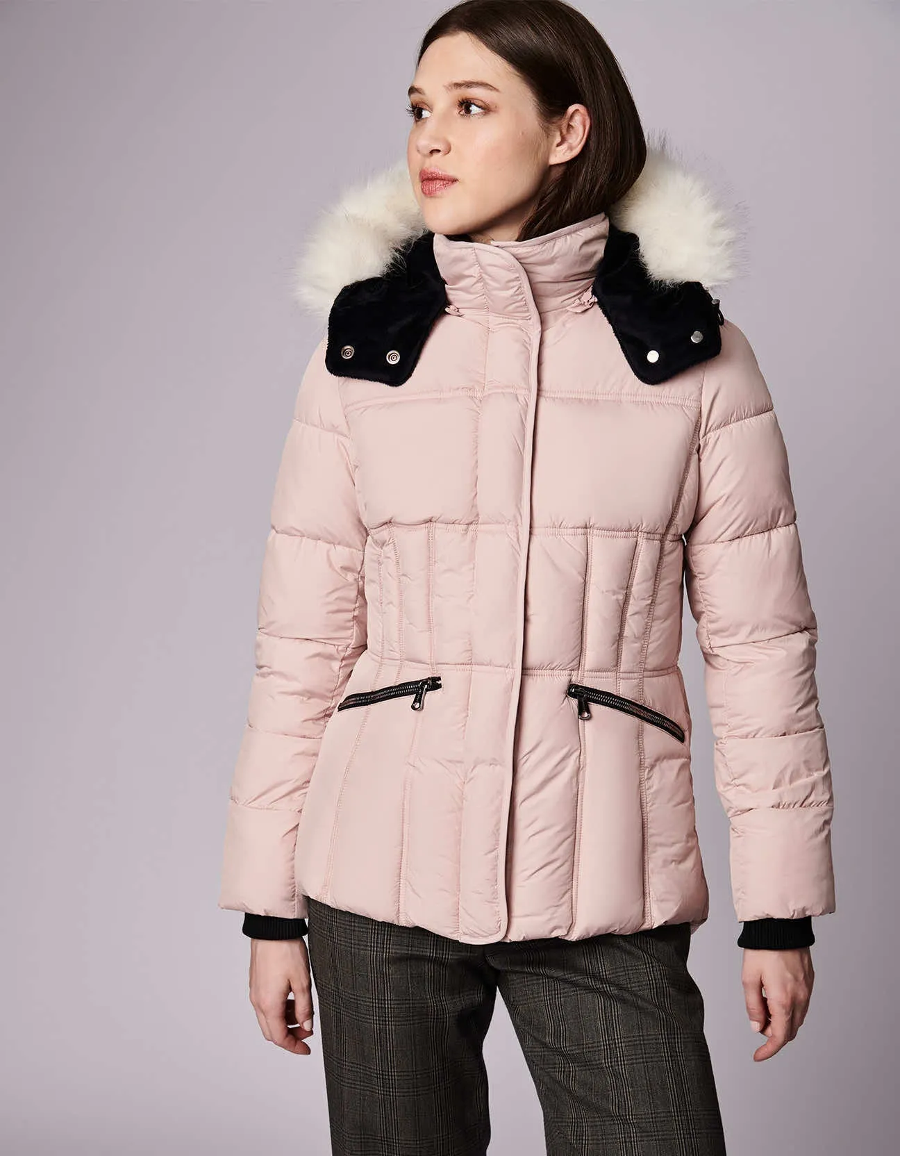 Park City Vegan Fur Trim Puffer Jacket