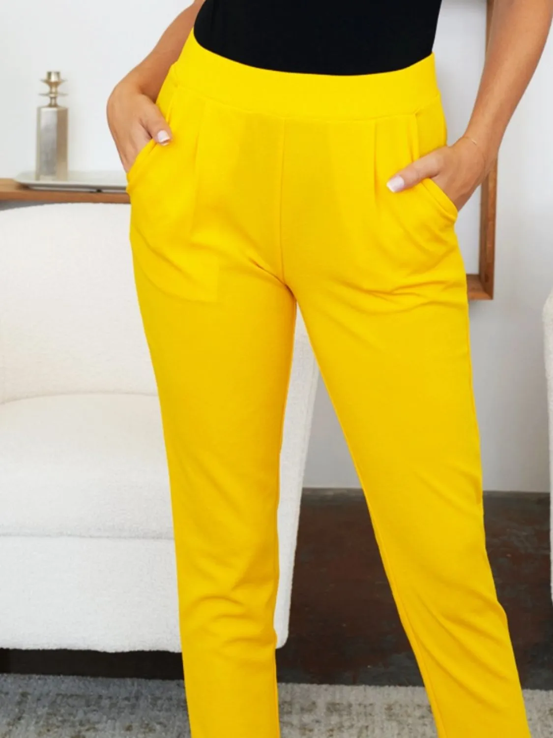 Pocketed High Waist Skinny Pants