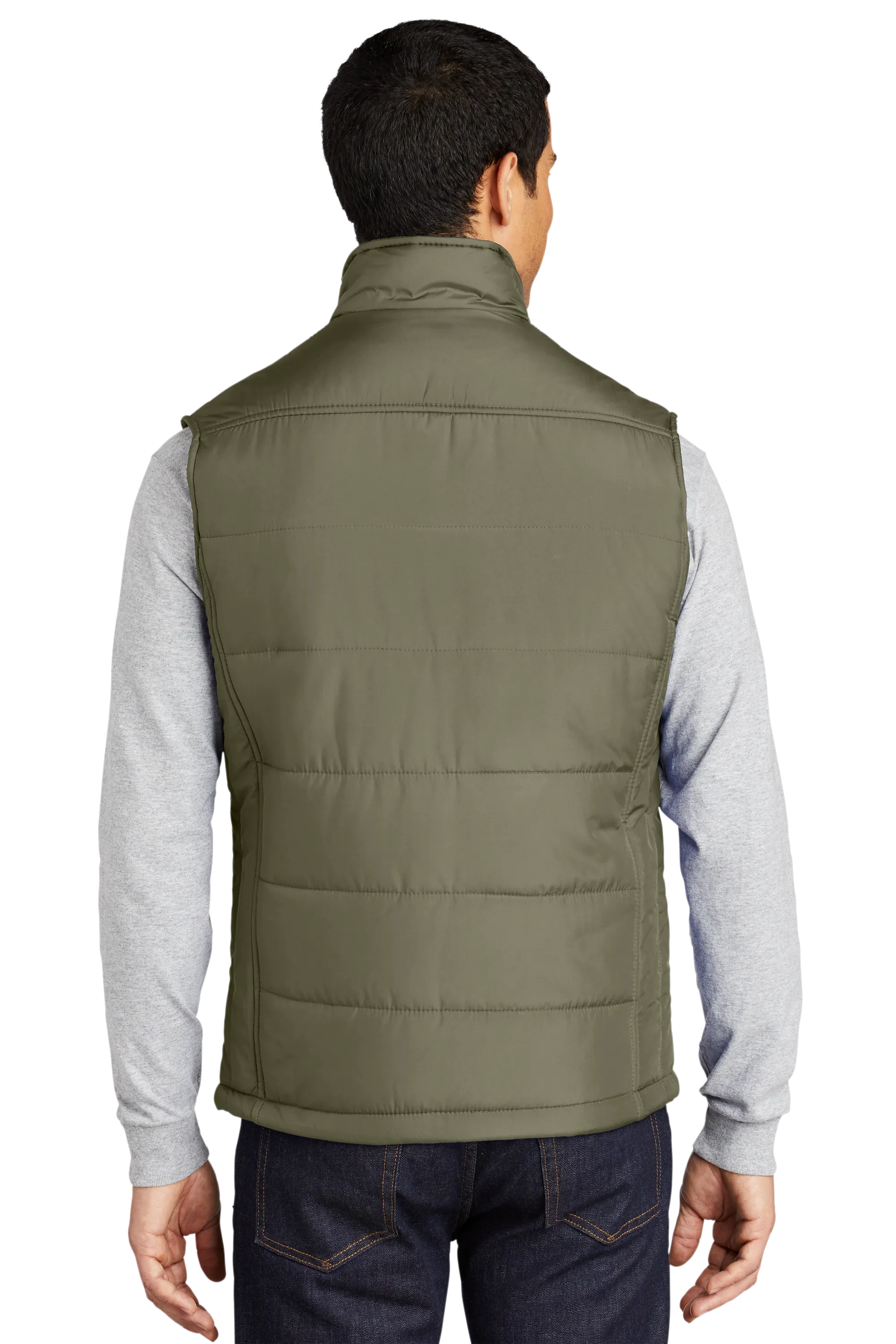 Port Authority® Puffy Vest - Olive/ Cayenne