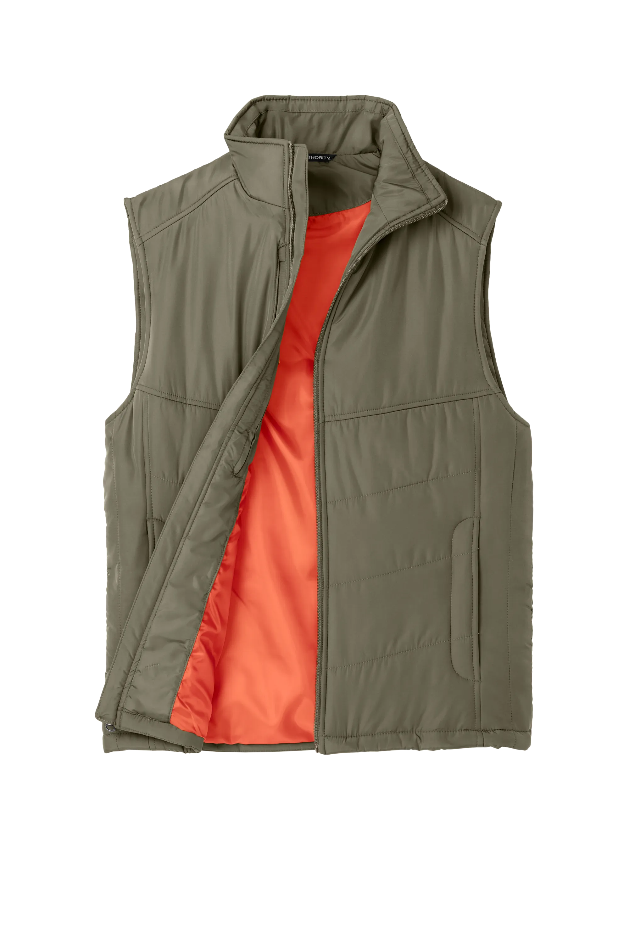 Port Authority® Puffy Vest - Olive/ Cayenne