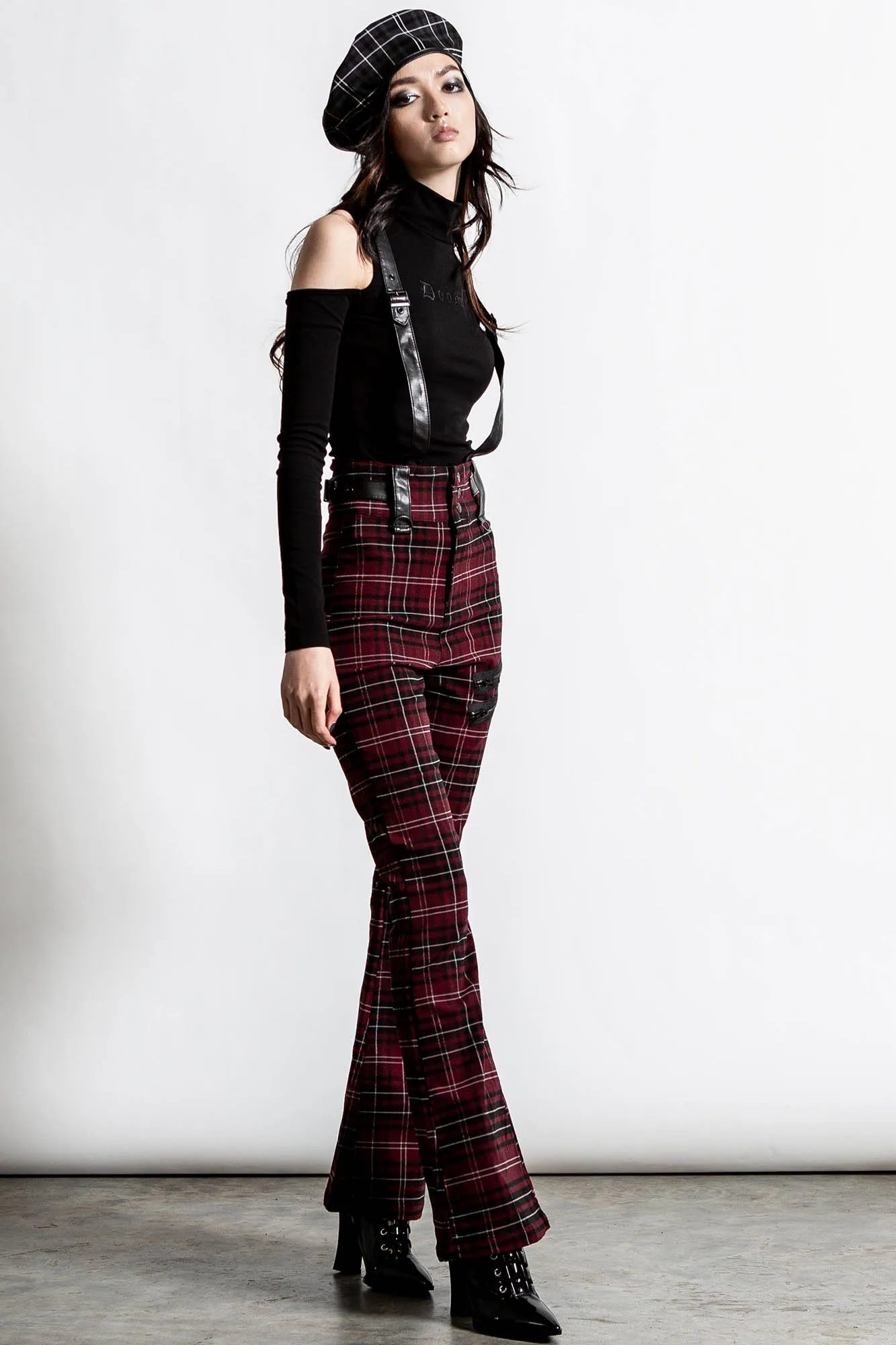 Prophet Of Doom Suspender Trousers [BLOOD TARTAN]