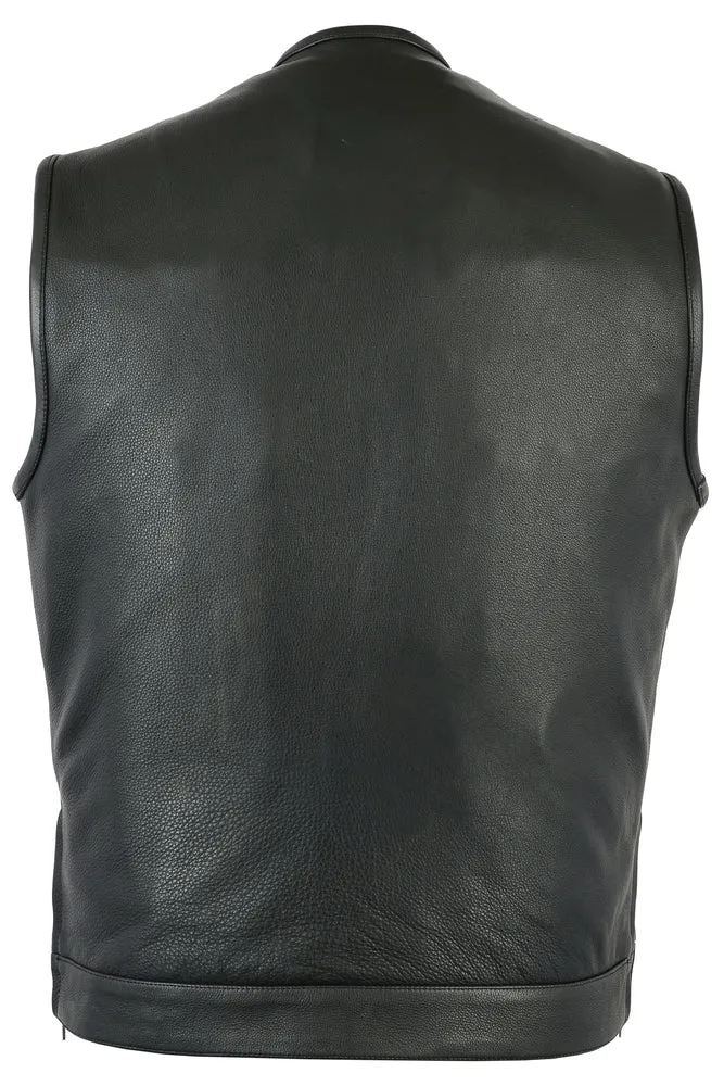 RC187 Upgraded Style Men's Leather Vest with Gun Pockets