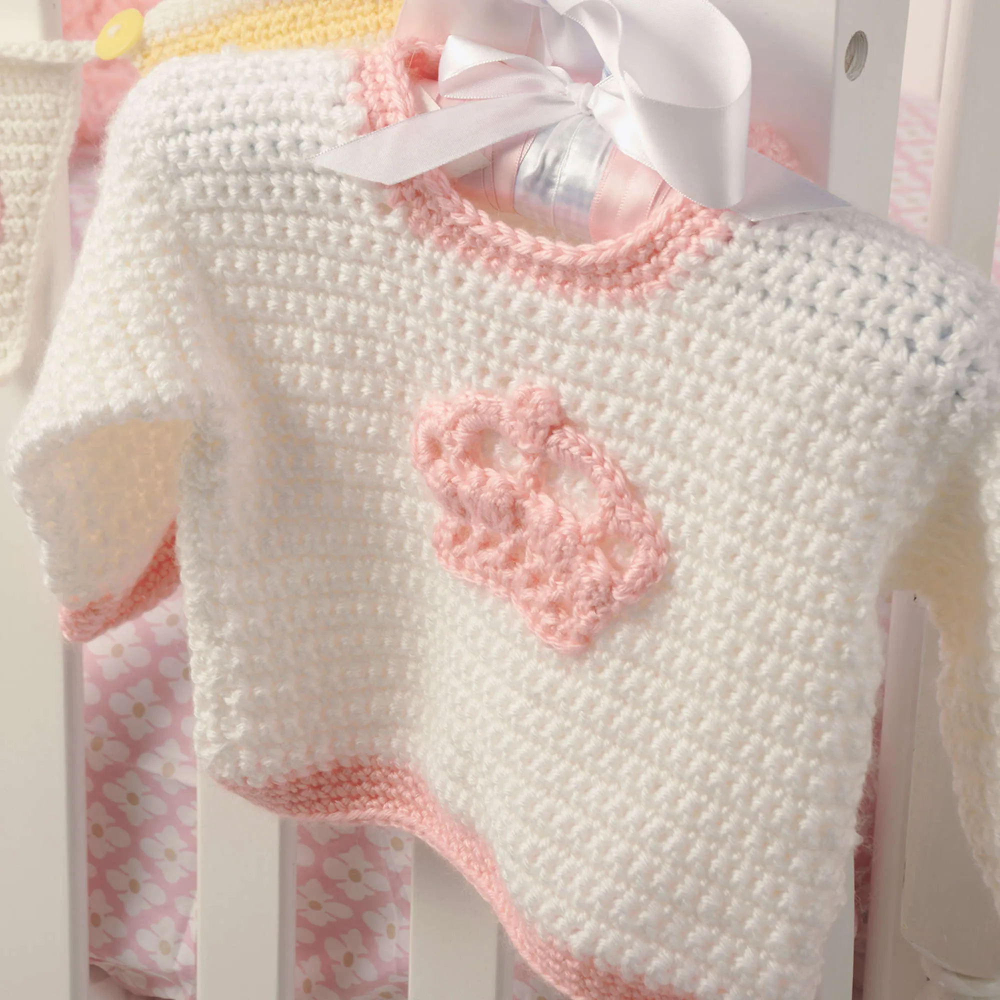 Red Heart Crochet Little Princess Crown Sweater