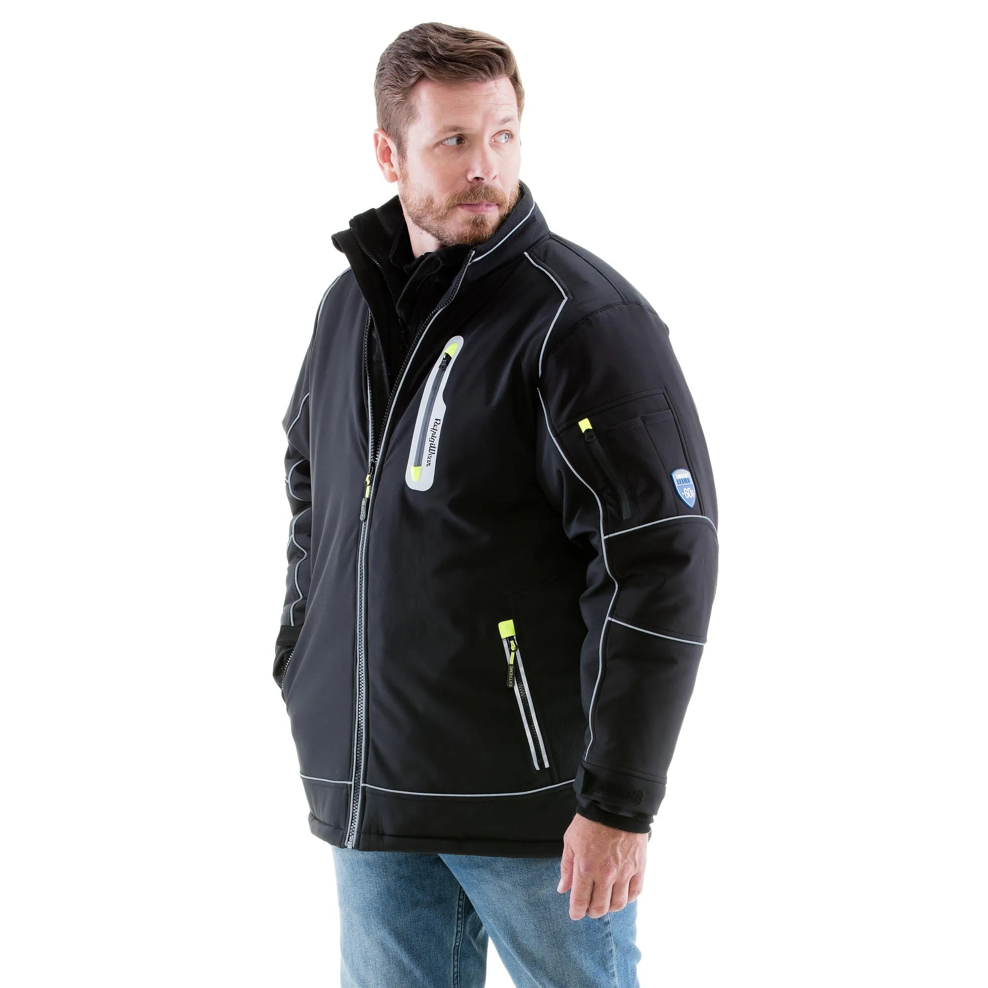 RefrigiWear Men's Extreme Softshell Insulated Jacket -60F Cold Protection