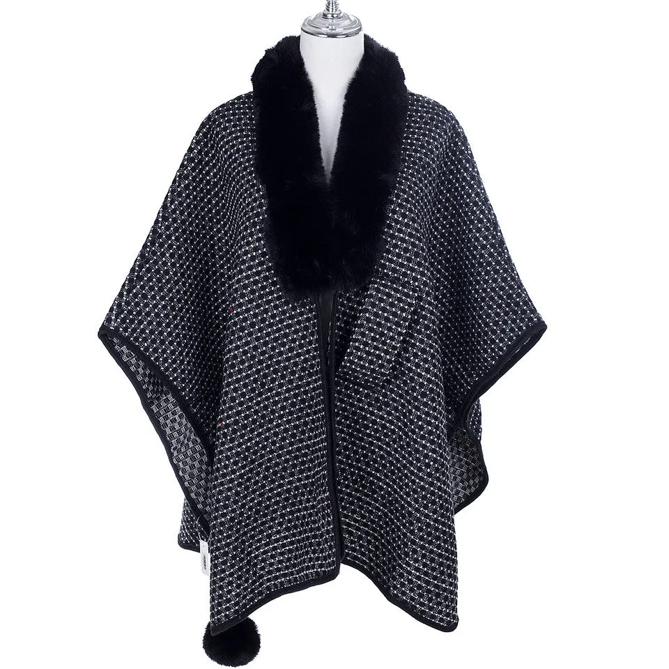 RITZY Front Closure Wrap Cape Poncho