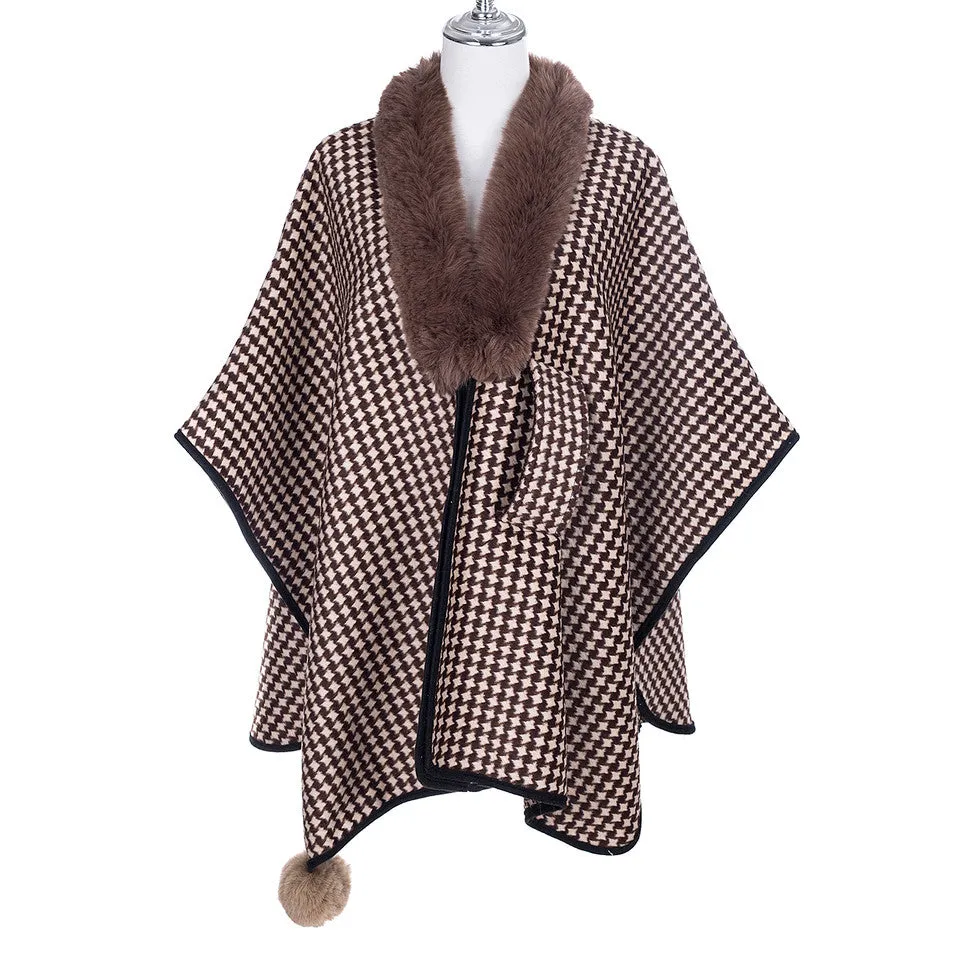 RITZY Front Closure Wrap Cape Poncho