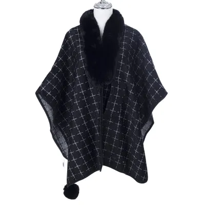 RITZY Front Closure Wrap Cape Poncho