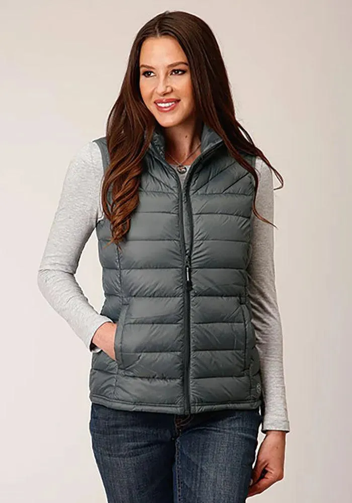 Roper Horizontal Quilted Down Vest (Grey) - Women's Vest