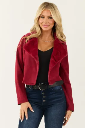 Ruby Faux Suede Soft Fur Lined Biker Jacket