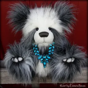 Rumi - 18" Faux Fur Artist Fat Panda Bear by Emmas Bears - OOAK