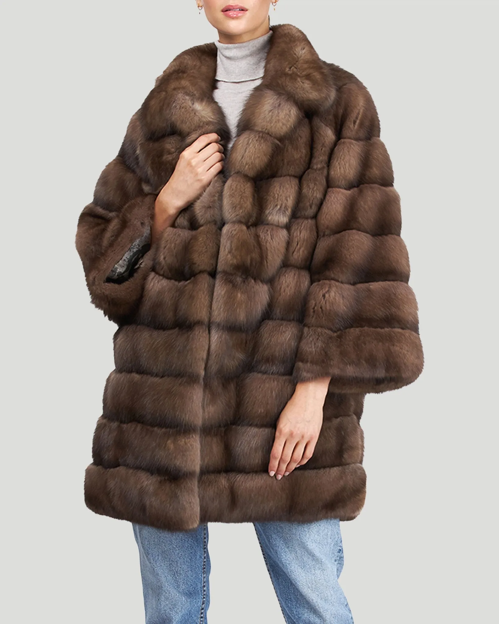 Russian Sable Coat with Cropped Sleeves