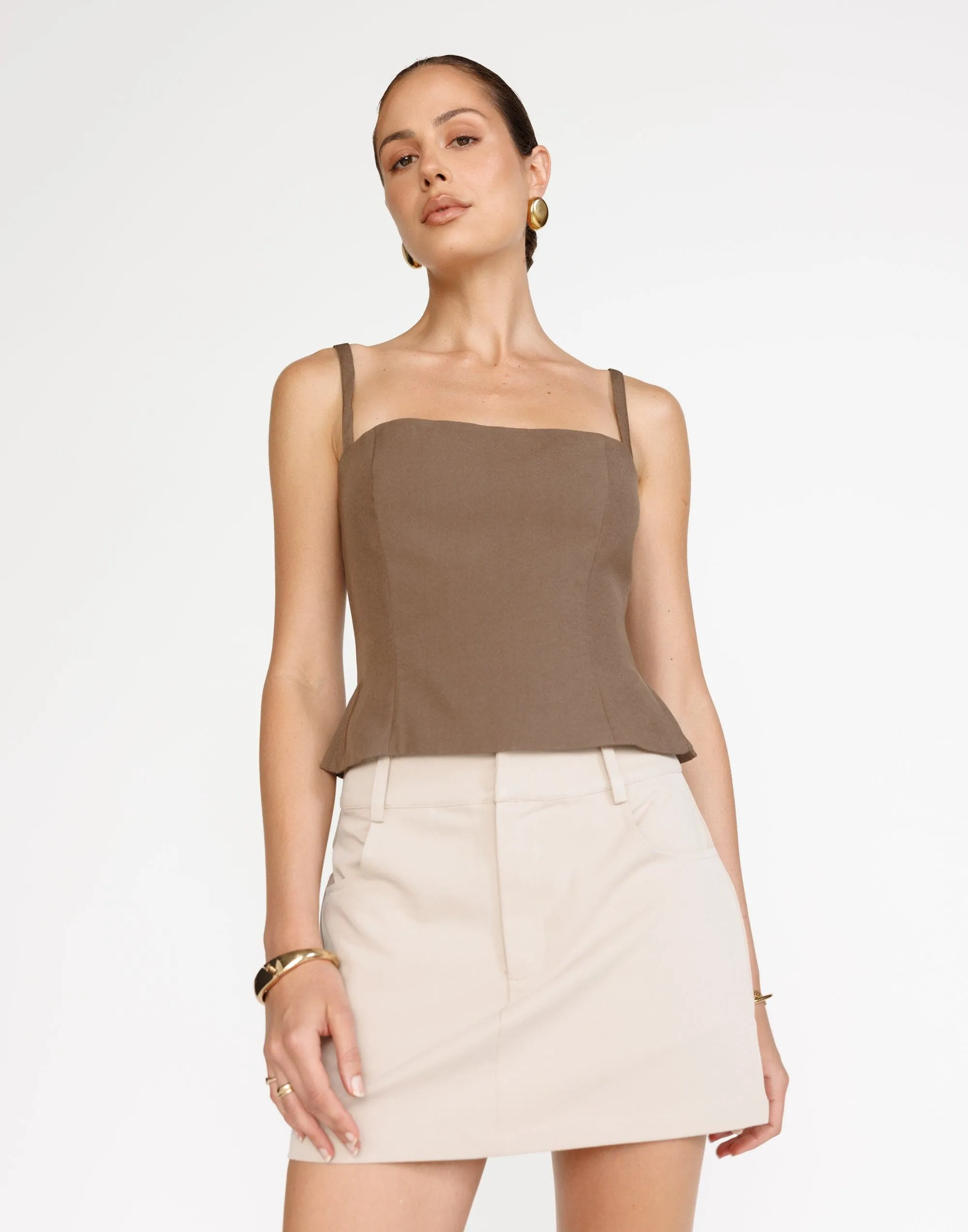 Salome Mini Skirt (Latte)