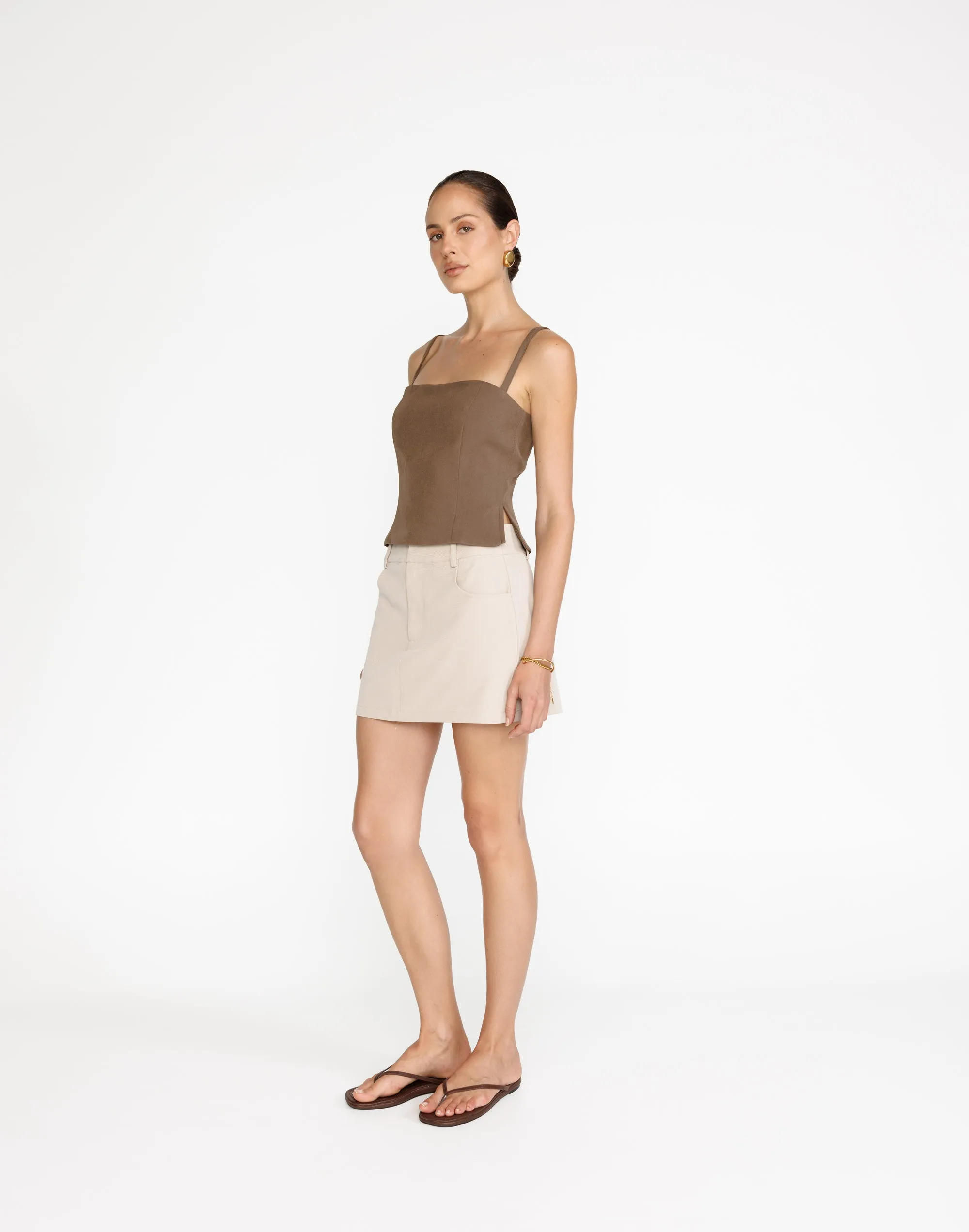 Salome Mini Skirt (Latte)