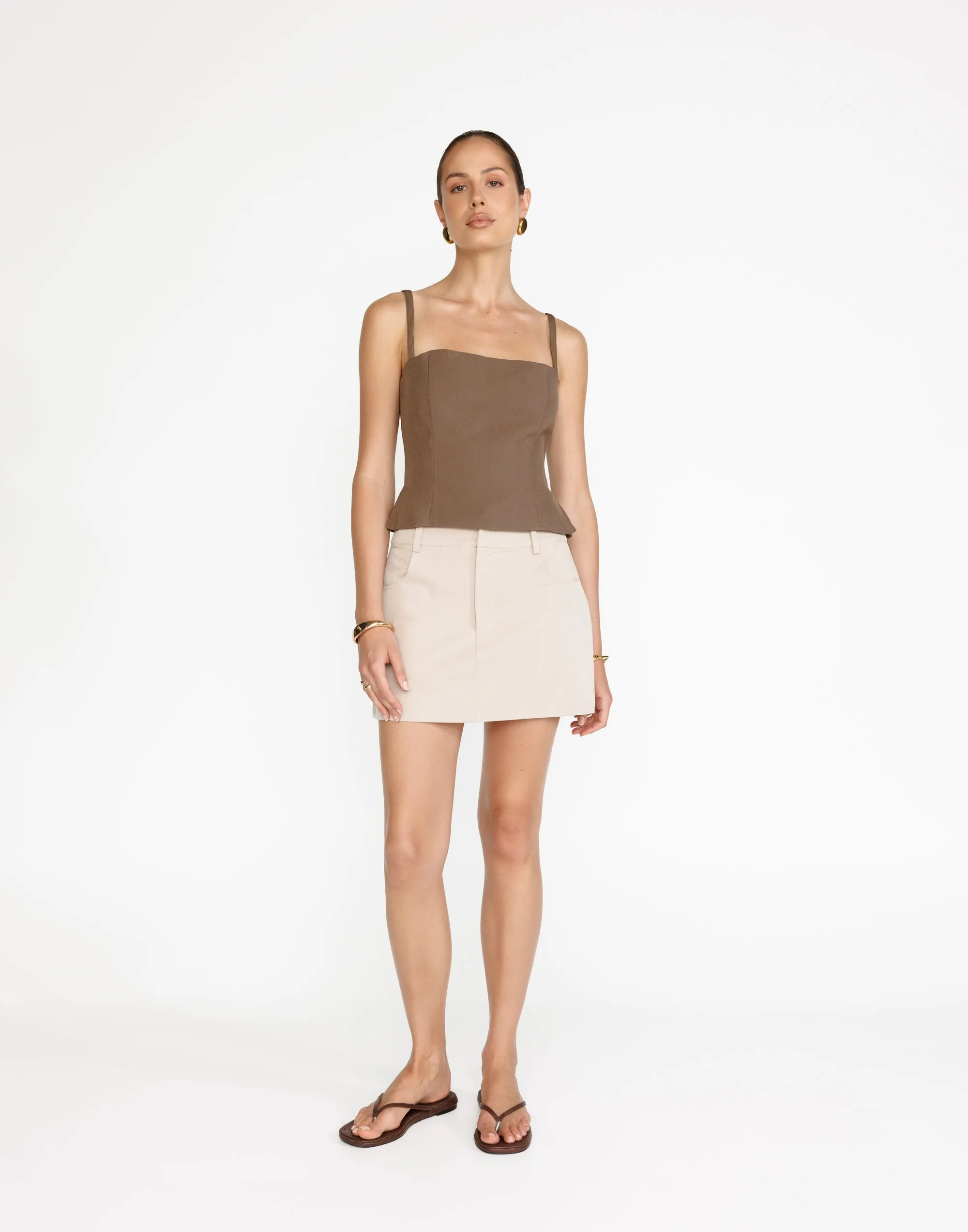 Salome Mini Skirt (Latte)