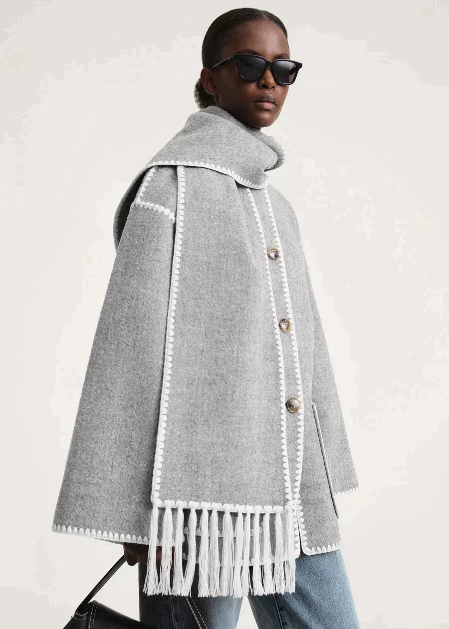 Scarf Coat - Grey