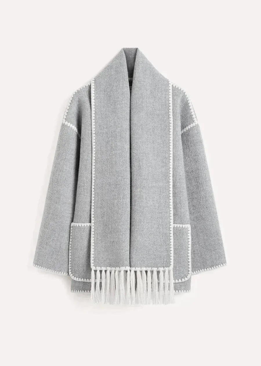 Scarf Coat - Grey