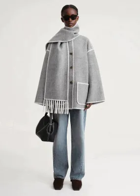 Scarf Coat - Grey