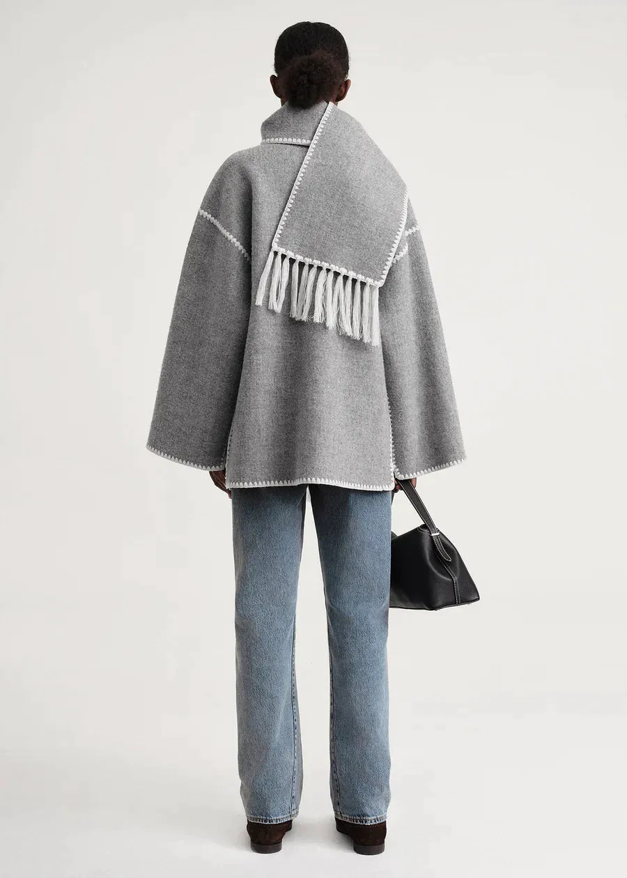 Scarf Coat - Grey