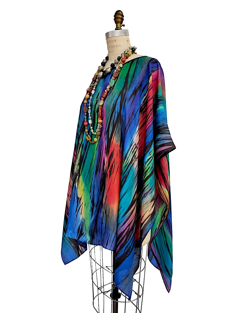 Silk Poncho Tunic Hand Painted