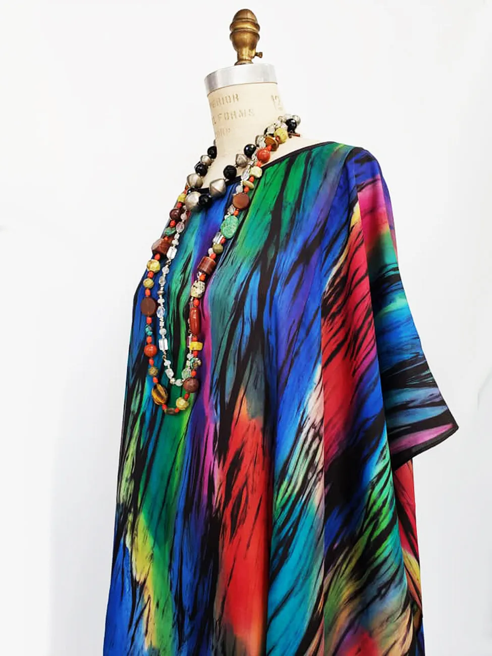 Silk Poncho Tunic Hand Painted