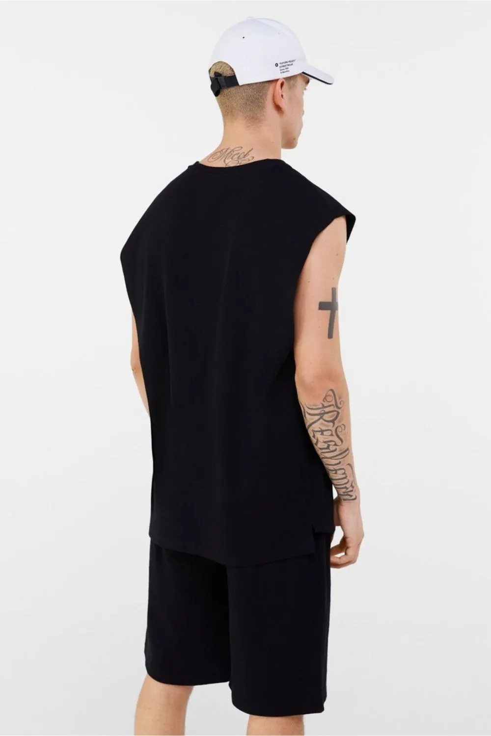 Sleeveless Black Tshirt Hoodie