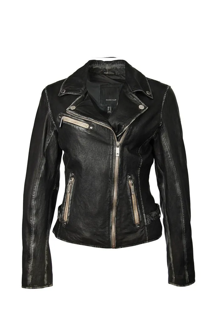 Sofia Leather Jacket - Black