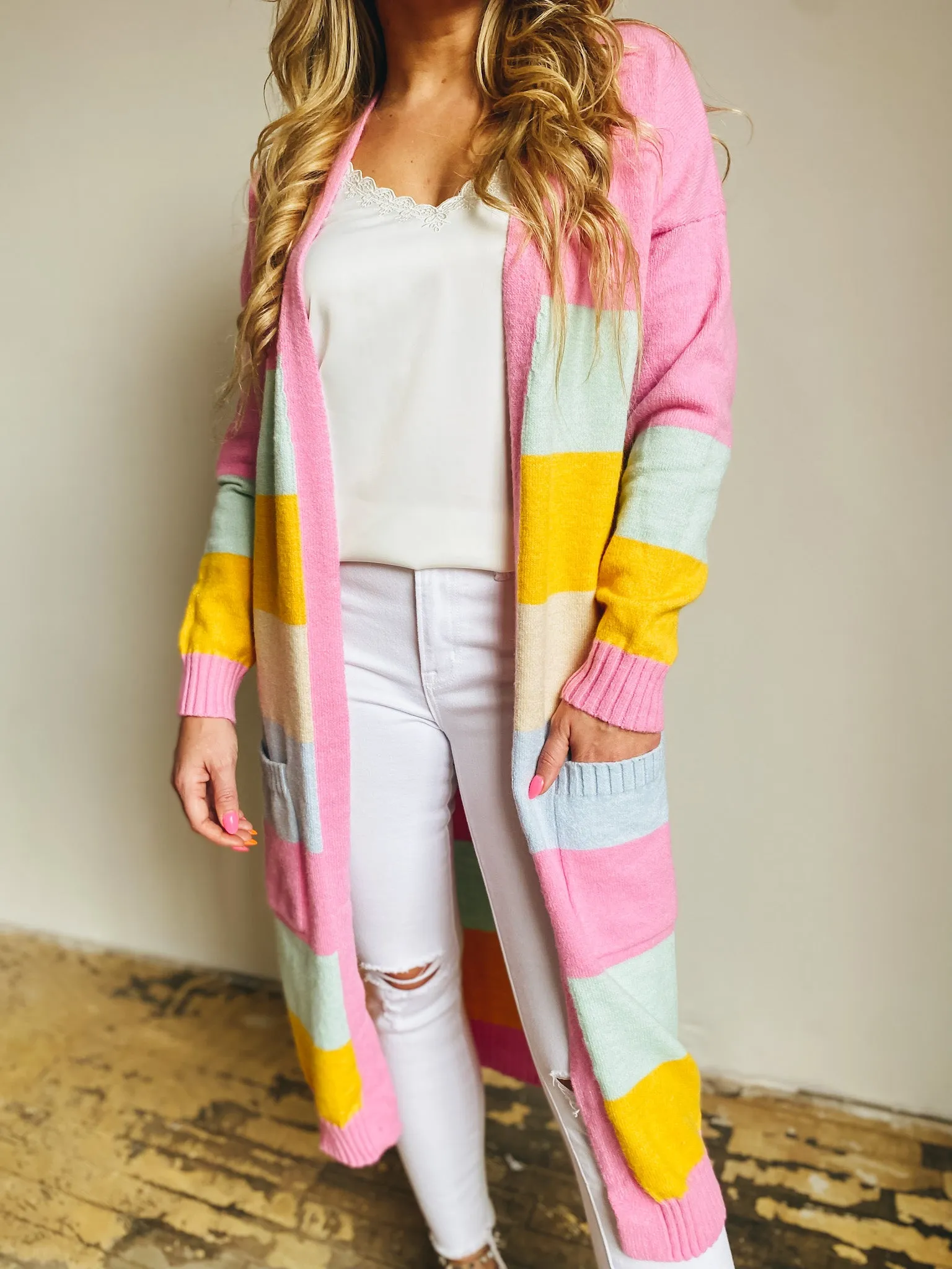 Spring Time Striped Cardigan