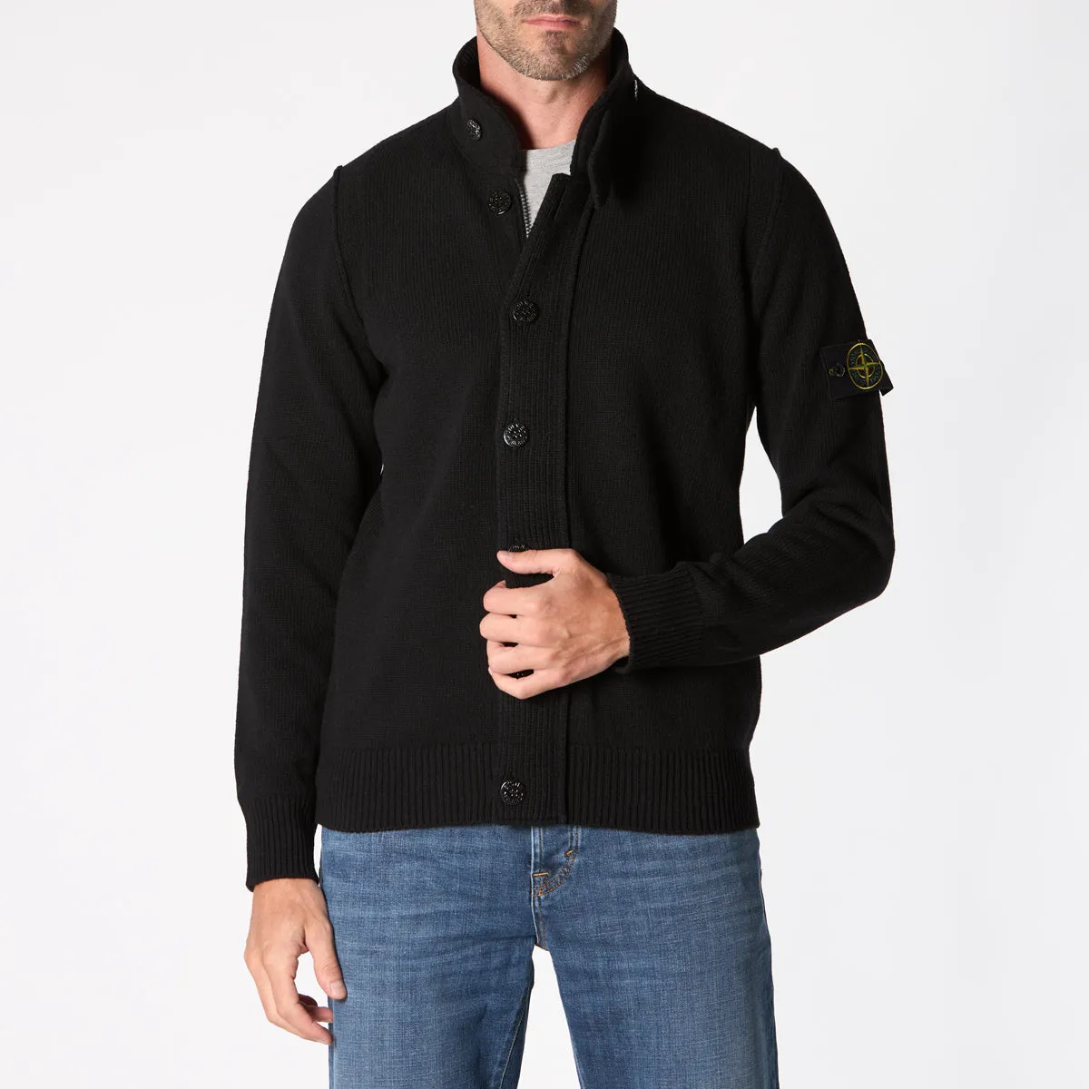 STONE ISLAND CARDIGAN 8115547A3 A0029 BLACK